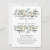 Moderne Wildflower Waterverf Bloemen Huwelijk Kaart (Voorkant)