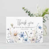 Moderne Wildflower Weddenschap Hartelijk dank Bedankkaart (Staand voorkant)