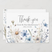 Moderne Wildflower Weddenschap Hartelijk dank Bedankkaart (Voorkant / Achterkant)