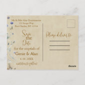 Moderne Wildflower Wedding Save the Date Briefkaart (Achterkant)