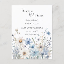 Moderne Wildflower Wedding Save the Date Briefkaart