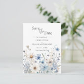 Moderne Wildflower Wedding Save the Date Briefkaart (Staand voorkant)