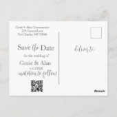 Moderne Wildflower Wedding Save the Date Briefkaart (Achterkant)