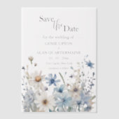 Moderne Wildflower Wedding Save the Date Vellum Uitnodigingen (Voorkant)