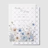 Moderne Wildflower Wedding Save the Date Vellum Uitnodigingen (Offset (Uitnodiging))