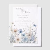 Moderne Wildflower Wedding Save the Date Vellum Uitnodigingen (Offset)