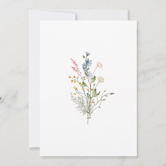 Moderne Wildflower Whimsical Floral Wreath Bruilof Kaart (Achterkant)