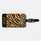 Moderne Wildlife Bengaalse Tijger Print Patroon Re Bagagelabel (Voorkant horizontaal)