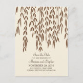 Moderne wilgenboom takken elegant save the date aankondigingskaart (Voorkant)