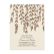 Moderne wilgenboom takken elegant save the date