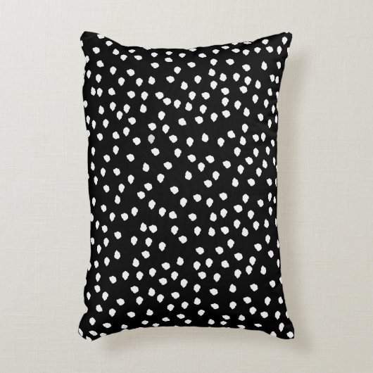 Moderne willekeurige polka-stippenpatroon zwart en accent kussen (Voorkant(Verticaal))