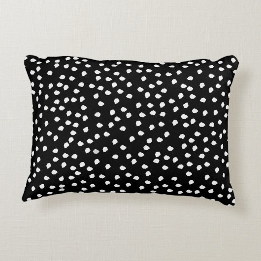 Moderne willekeurige polka-stippenpatroon zwart en accent kussen (Achterkant)