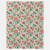 Moderne William Morris stijl rijke botanische moti Fleece Deken (Voorkant)