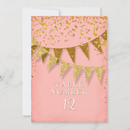 Moderne wimpel met glinsterende vallende confetti kaart