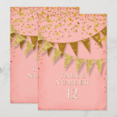 Moderne wimpel met vallende glitterconfetti kaart (Voorkant / Achterkant)