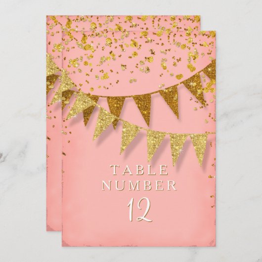 Moderne wimpel vaandel met glinsterende vallende c kaart (Voorkant / Achterkant)