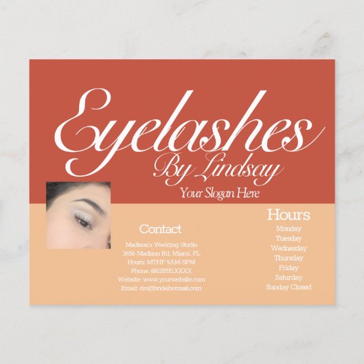 Moderne Wimper Services Earthy Sessie Brochure (Achterkant)