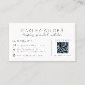 Moderne Wimperextensionist Cocoa Script QR-code Visitekaartje (Achterkant)