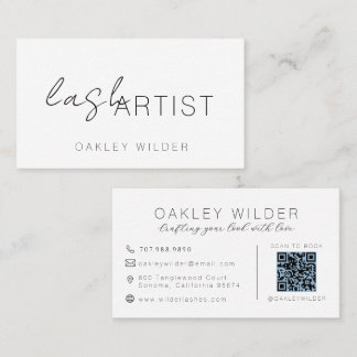 Moderne Wimperextensionist Cocoa Script QR-code Visitekaartje
