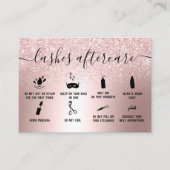 Moderne wimpernazorg roos gouden glitter metallic visitekaartje (Voorkant)