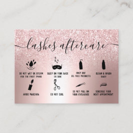 Moderne wimpernazorg roos gouden glitter metallic visitekaartje