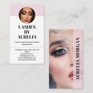 Moderne Wimpers Foto Blush Roze Visitekaartje