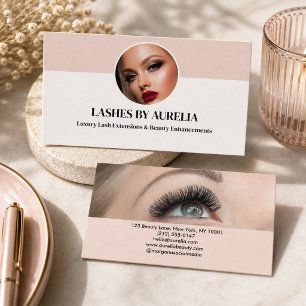 Moderne wimpers Foto Blush Roze Visitekaartje