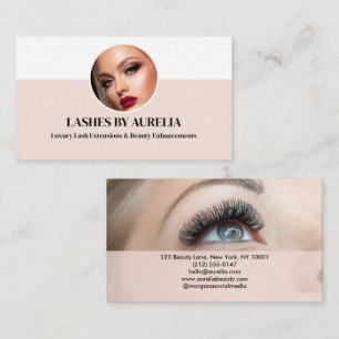 Moderne wimpers Foto Blush Roze Visitekaartje
