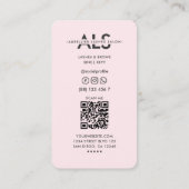 Moderne wimpers make-up artiest monogram roze visitekaartje (Achterkant)