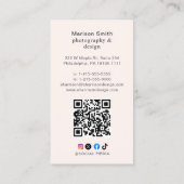 Moderne wimpers make-up artist pastel roze monogra visitekaartje (Achterkant)