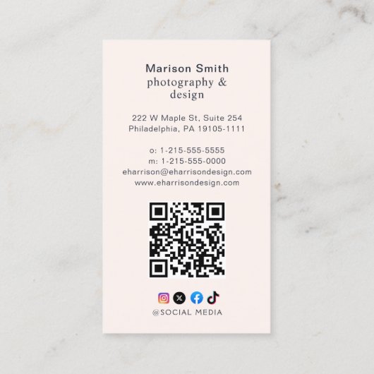 Moderne wimpers make-up artist pastel roze monogra visitekaartje (Achterkant)