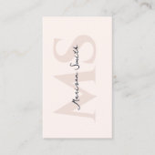 Moderne wimpers make-up artist pastel roze monogra visitekaartje (Voorkant)