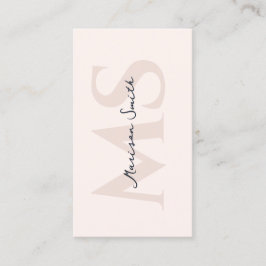 Moderne wimpers make-up artist pastel roze monogra visitekaartje