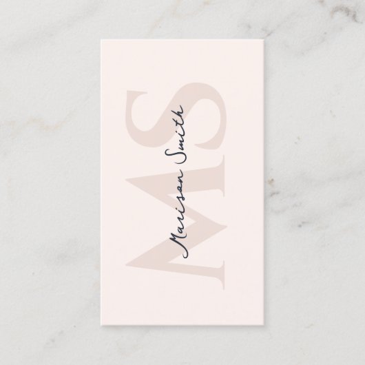 Moderne wimpers make-up artist pastel roze monogra visitekaartje (Voorkant)