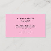 Moderne wimperstyliste rood roze visitekaartje (Achterkant)