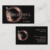 Moderne wimpertechnicus vrouw hand glinsteren visitekaartje (Voorkant / Achterkant)