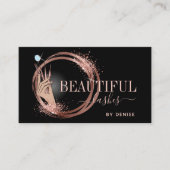 Moderne wimpertechnicus vrouw hand glinsteren visitekaartje (Voorkant)