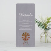 Moderne windmolen Rustic Wedding Details Kaart (Staand voorkant)