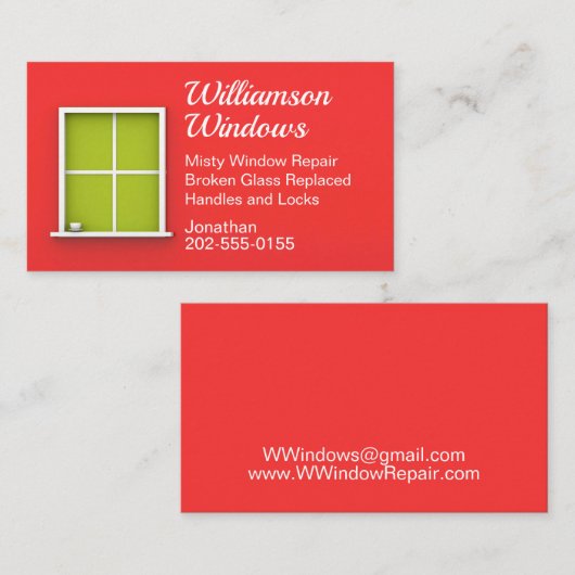 Moderne Windows Replacement Repair Washing Visitekaartje (Voorkant / Achterkant)