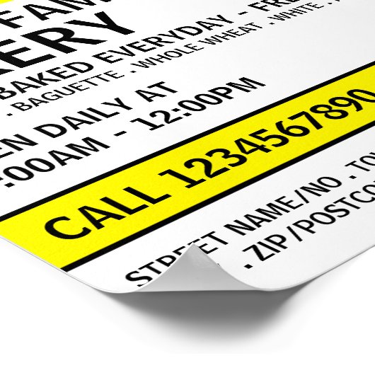 Moderne winkel, bakkerij Adverteren Poster (Hoek)