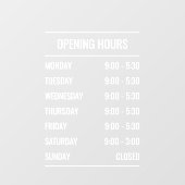 Moderne winkel Openingstijden Ruitjesfolie Raamsticker (Vel)