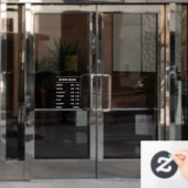 Moderne winkel Openingstijden Ruitjesfolie Raamsticker (Kantoordeur)