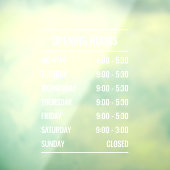 Moderne winkel openingstijden venster sticker (Vel 3)