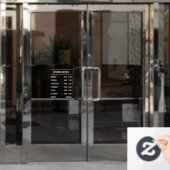 Moderne winkel openingstijden vensterfolie raamsticker (Kantoordeur)