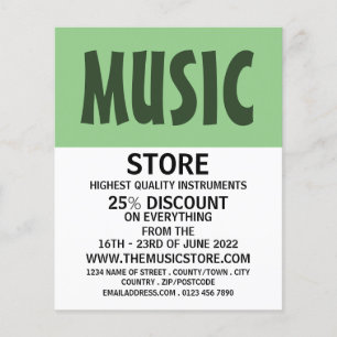 Moderne winkel voor muziekinstrumenten flyer