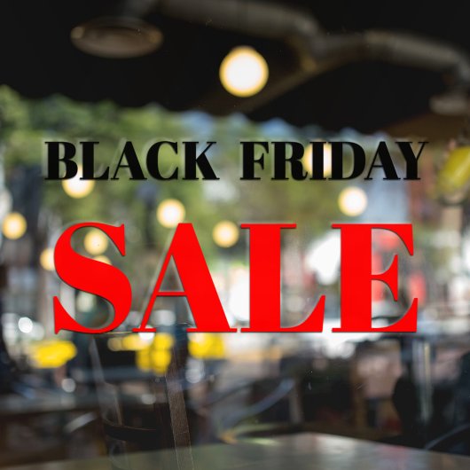 Moderne Winkelraam Black Friday Sale Raamsticker