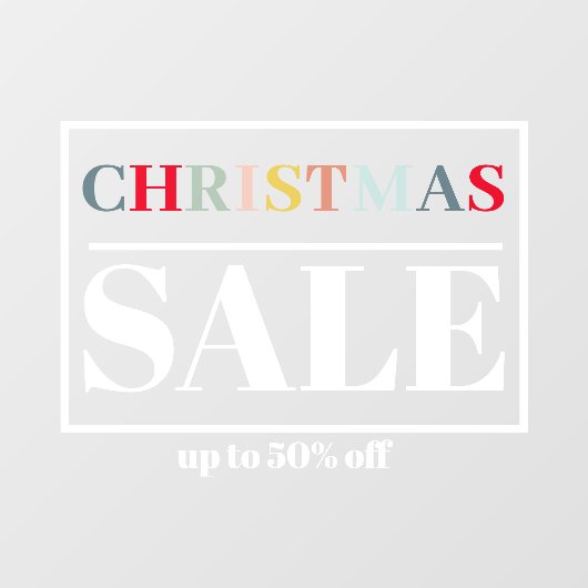 Moderne Winkelraam Kerst Sale Raamsticker (Vel)