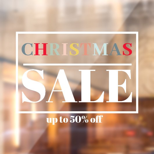 Moderne Winkelraam Kerst Sale Raamsticker (Vel 2)