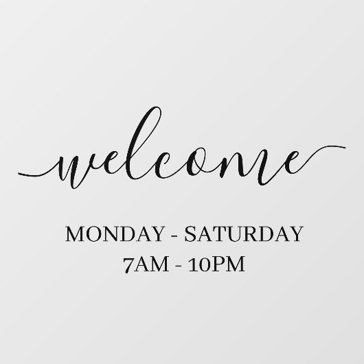 Moderne Winkelraam Welkom Raamsticker (Vel)