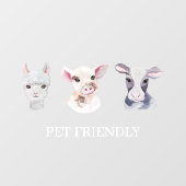 Moderne winkelruit huisdiervriendelijke leuke raam raamsticker (Vel)